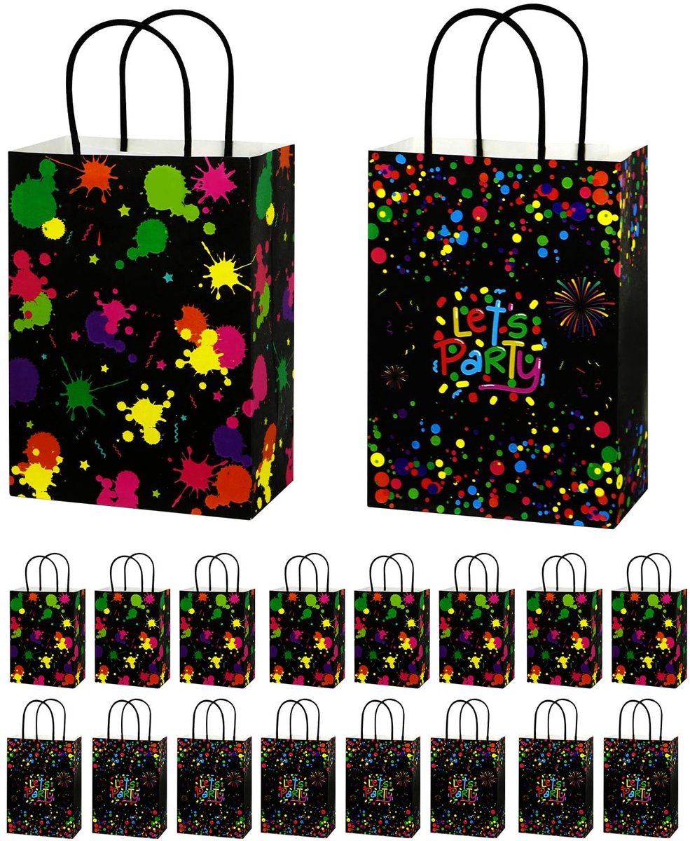 Solidchoice - 16 Stuks Luminous Gift Bags voor Kinderen - Neon Verjaardagszakken