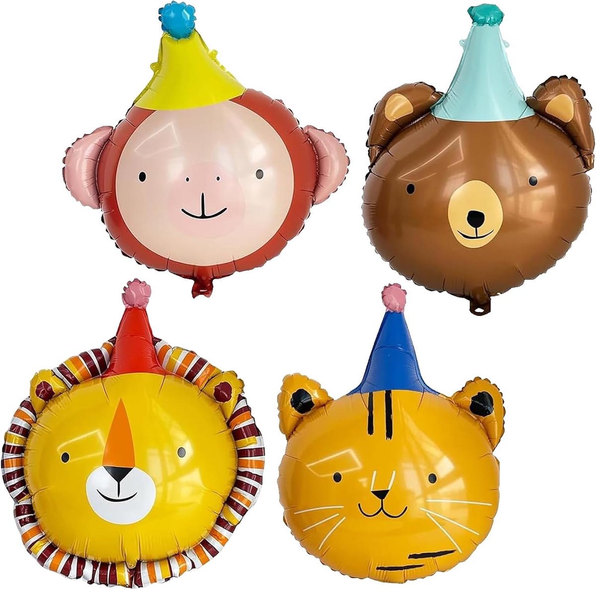 Dierenballonnen 4 Stuks - Aluminium Folie - Verschillende Diertjes - Perfect voor Kinderfeestjes - ShopVlot