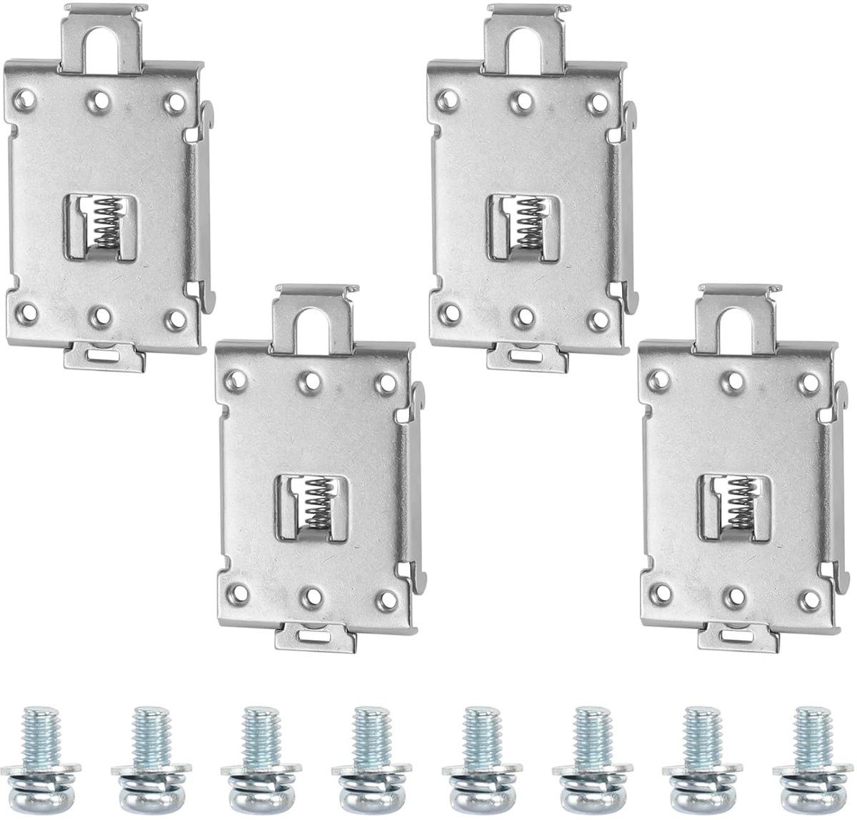 Semiconductorrelais montageklemmen 4 stuks - 35mm DIN rail - roestvrij staal - duurzame bevestiging - ShopVlot