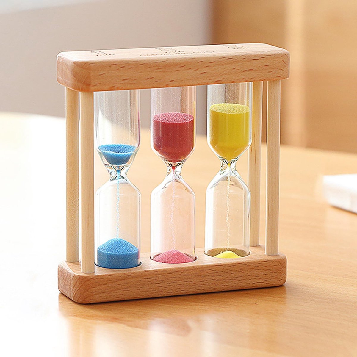 Solidchoice - Houten Zandloper 3-in-1 Timer voor Thuis en Keuken