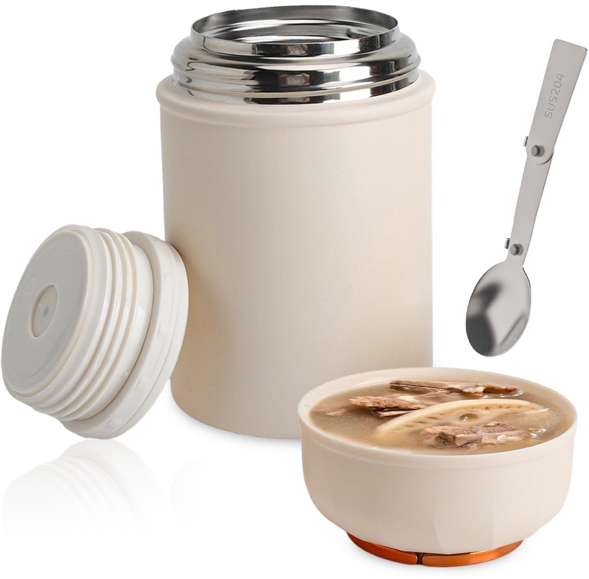Solidchoice - 500ml RVS Thermosbeker voor Soep met Lepel