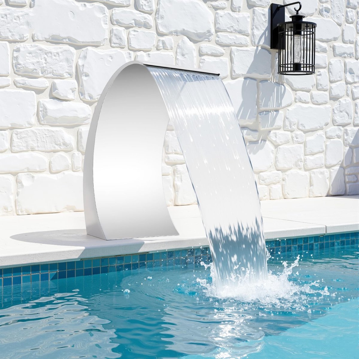 Solidchoice - Roestvrijstalen Waterval Overloop voor Tuin en Zwembad