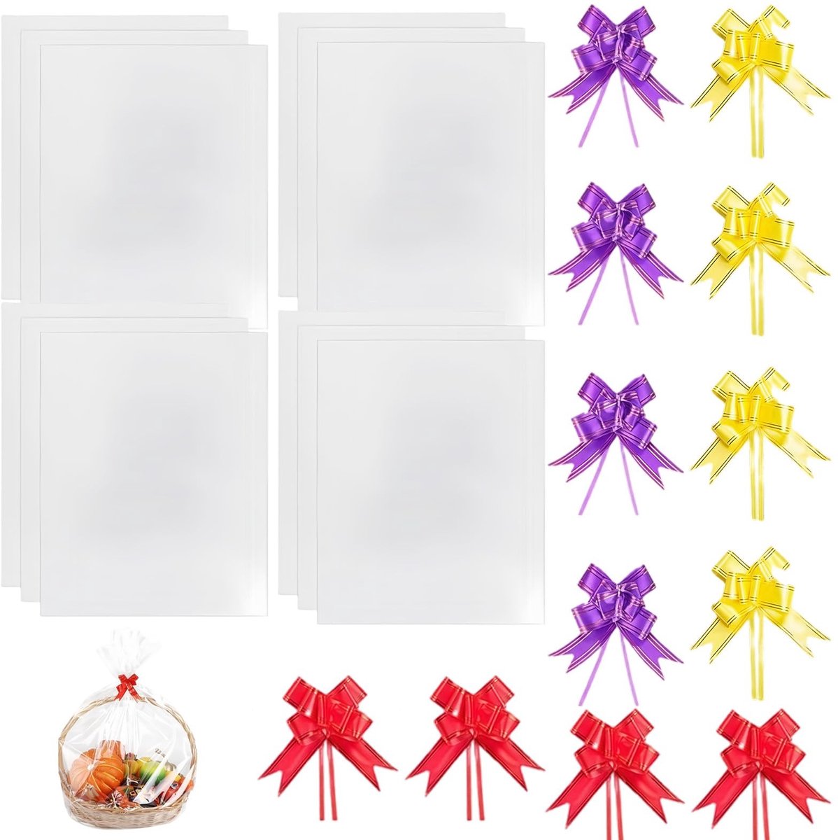 Solidchoice - Set van 12 Extra Grote Cellofaan Wrap voor Cadeaus