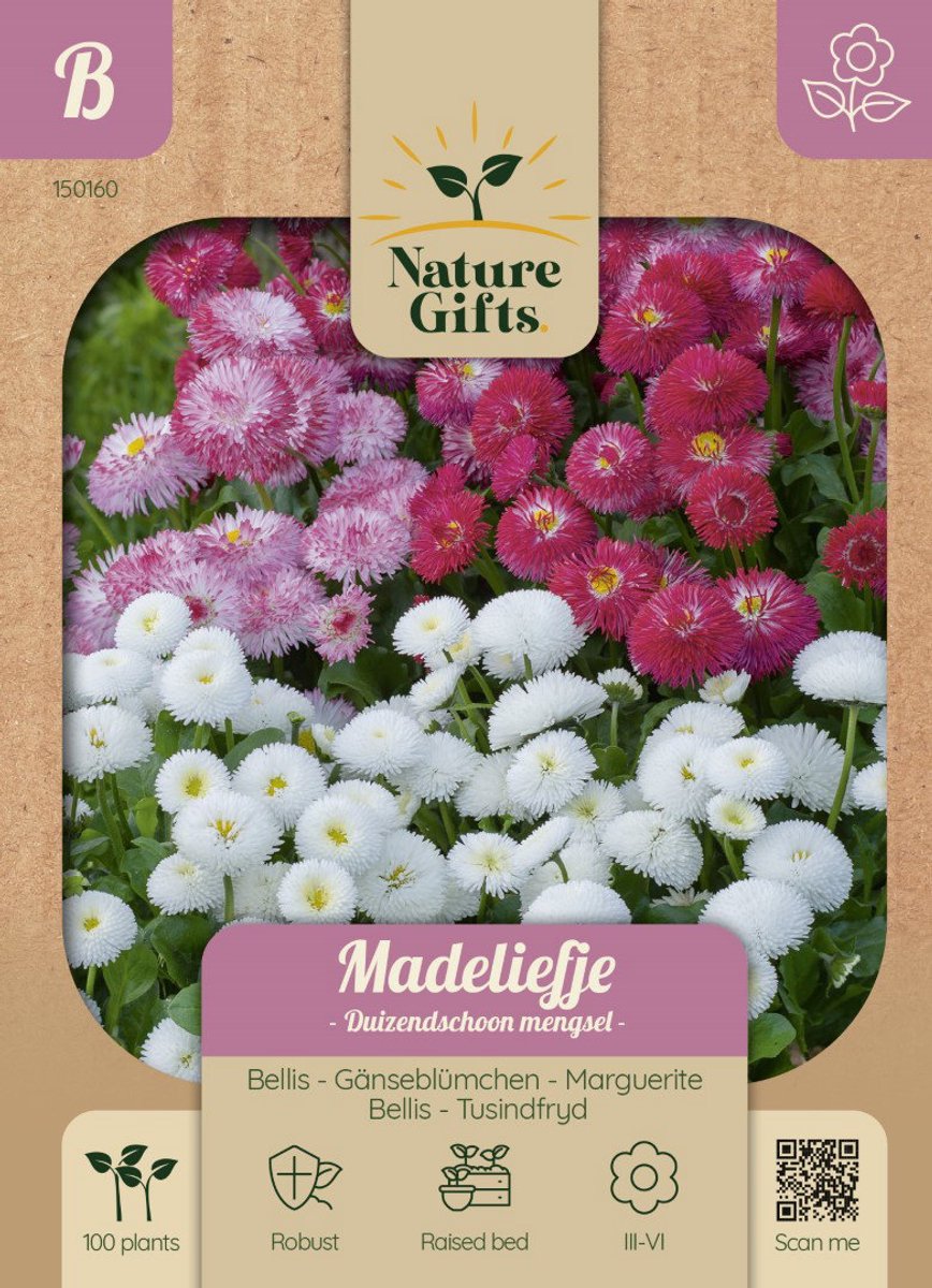 Madeliefje Duizendschoon mengsel bloemenzaad Nature Gifts Baltus