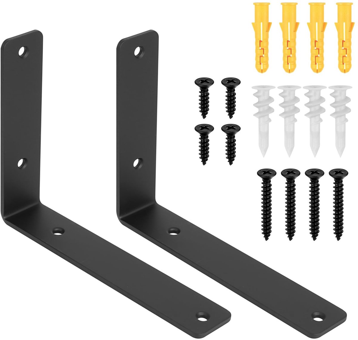 Solidchoice - Set van 2 Zwarte Stevige Planksteunen