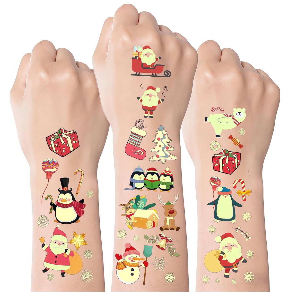 Solidchoice - Set van 20 Kerst Tatoeages voor Kinderen