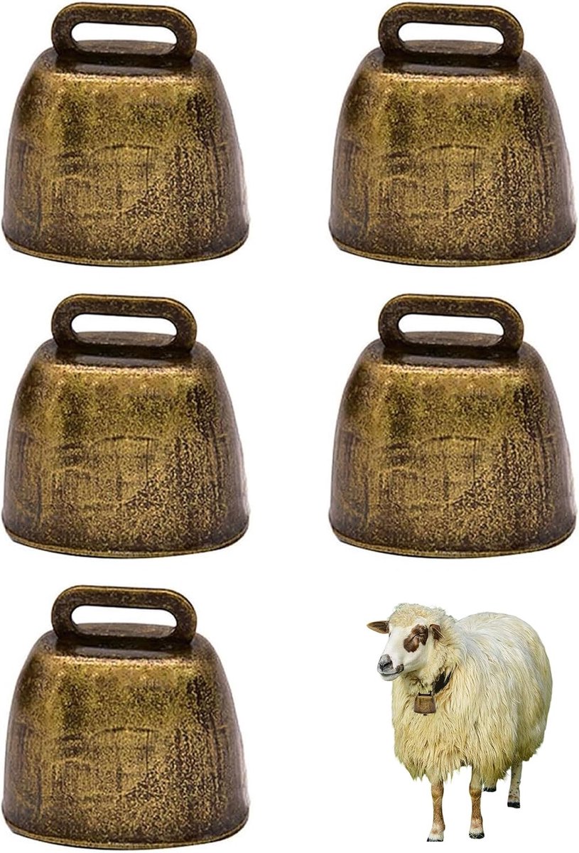 Metalklokken voor koe, paard, schaap - antiek koper - brons afwerking - sfeervolle geluidservaring - ShopVlot