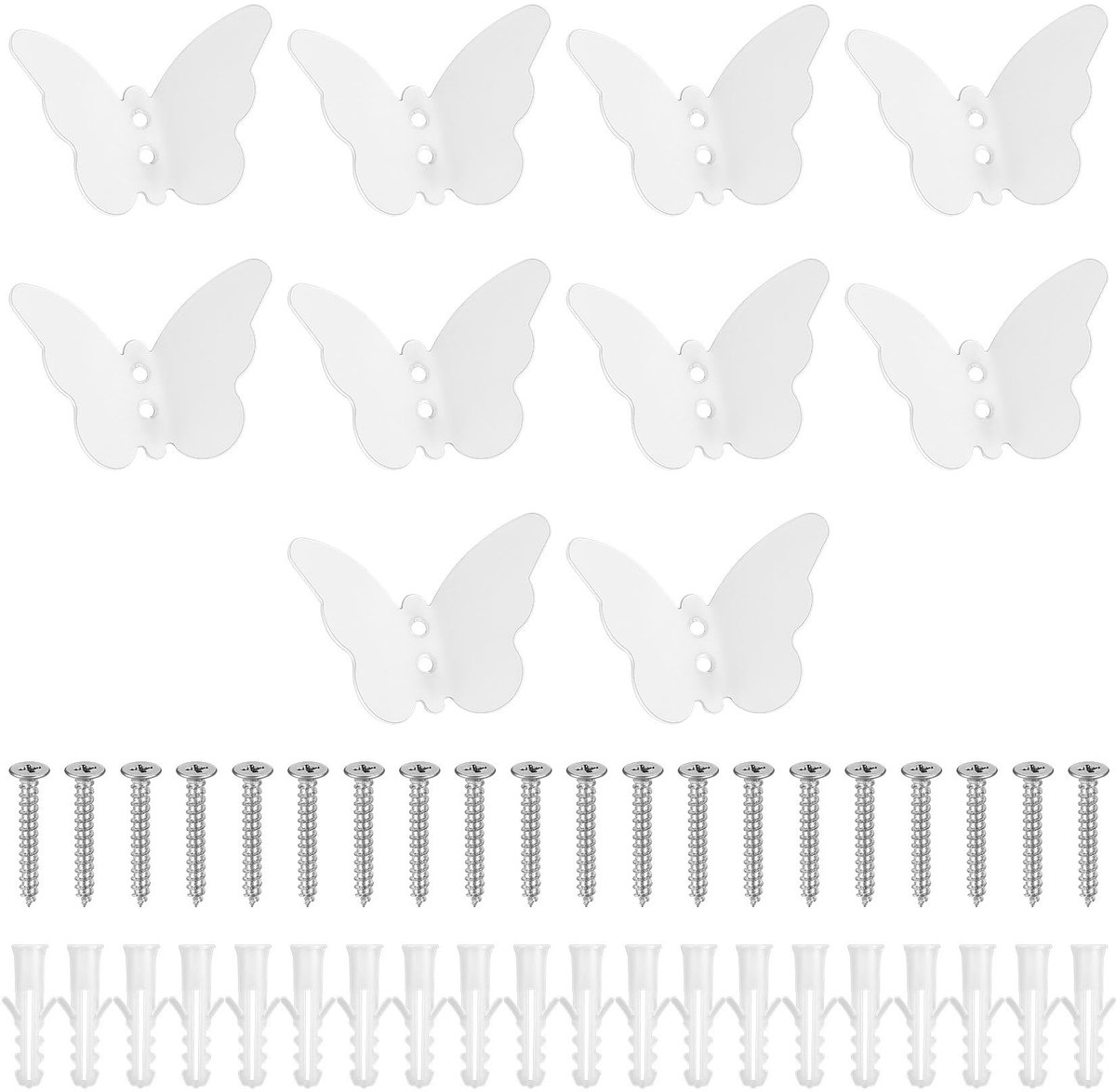 Solidchoice - Set van 10 Kledinghaken met Vlinderontwerp