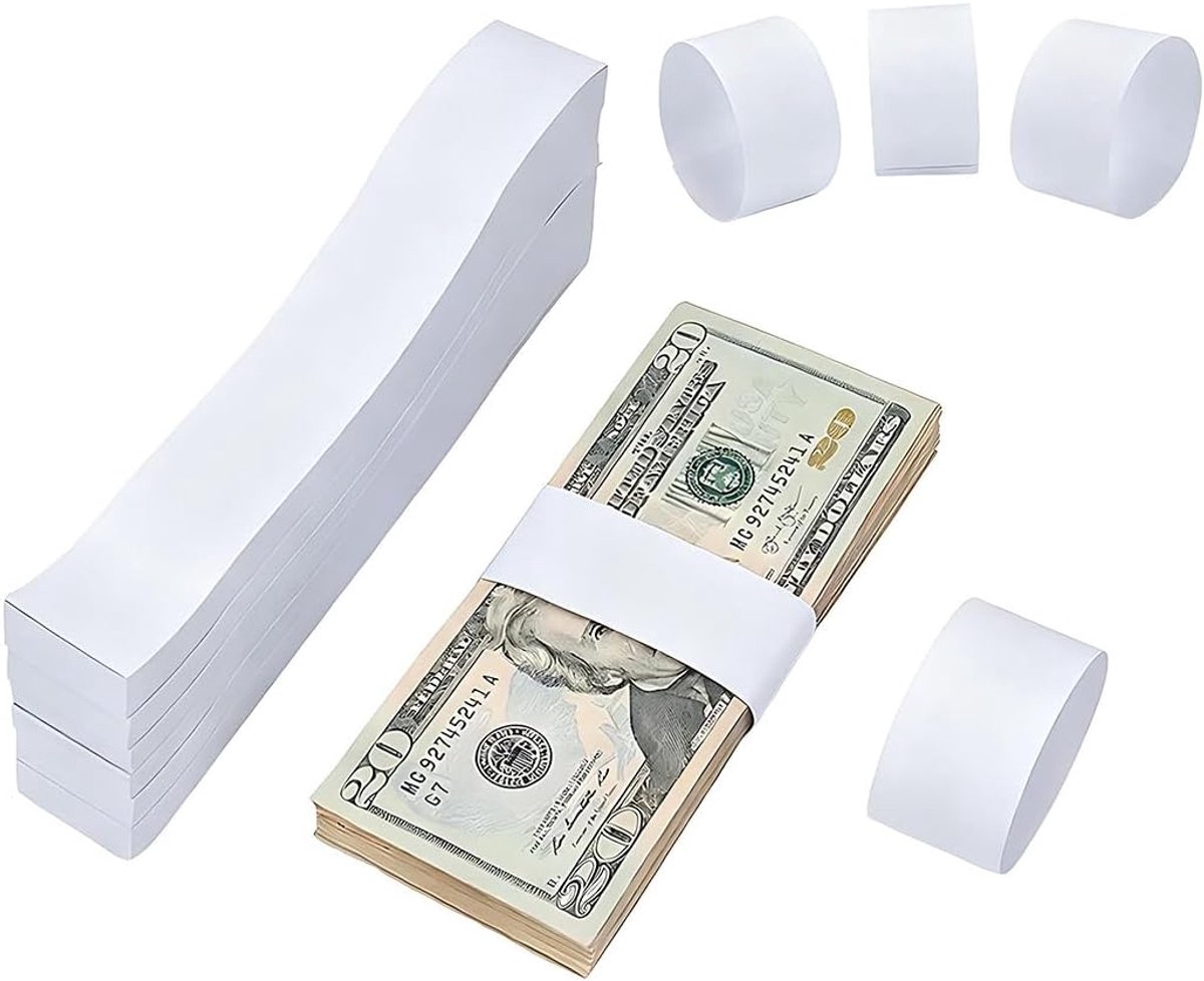 Bankbiljetbandjes 19,2 x 2,8 cm - Zelfklevend - 100 stuks voor cash organisatie - ShopVlot