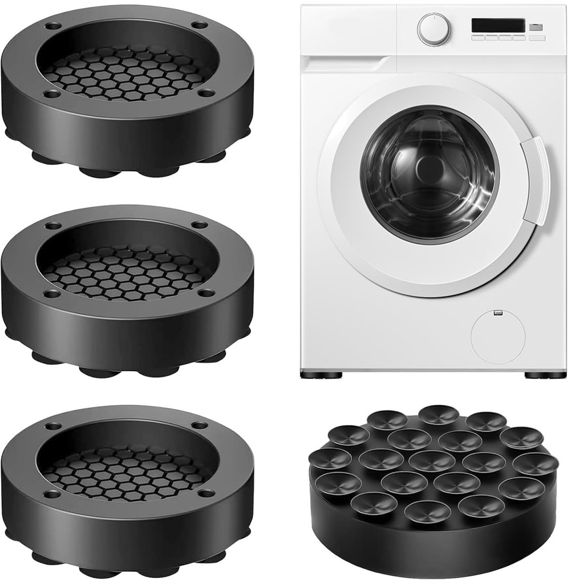 Solidchoice - Set van 4 Antislip Onderleggers met Zuignap voor Apparaten