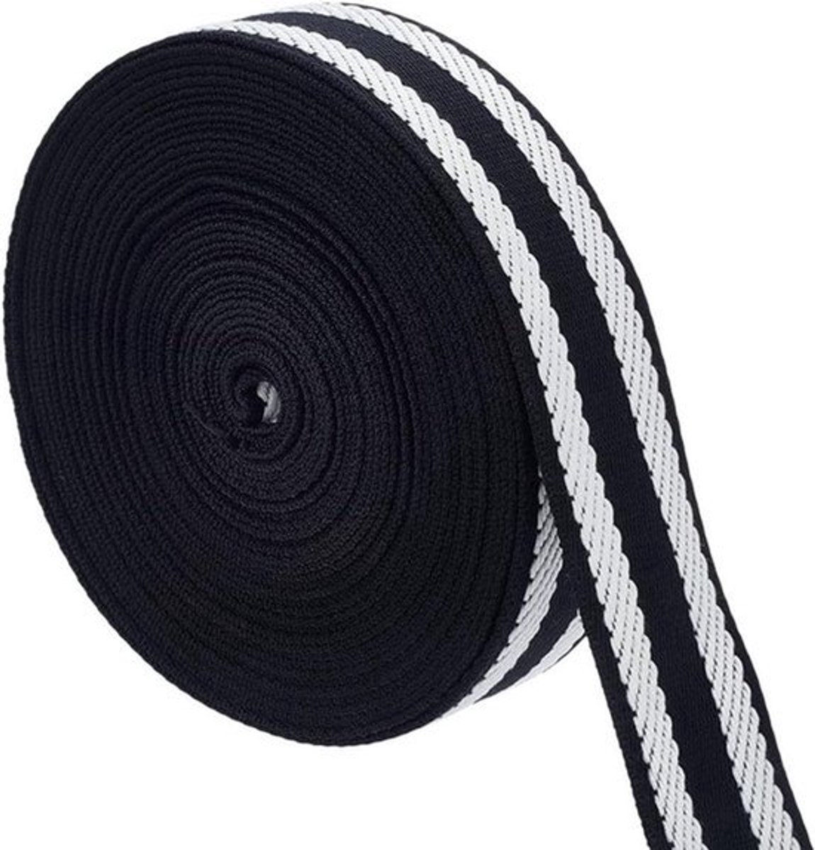 Zwarte en witte katoenen geweven band voor tassen en camera band - 5 7 yards