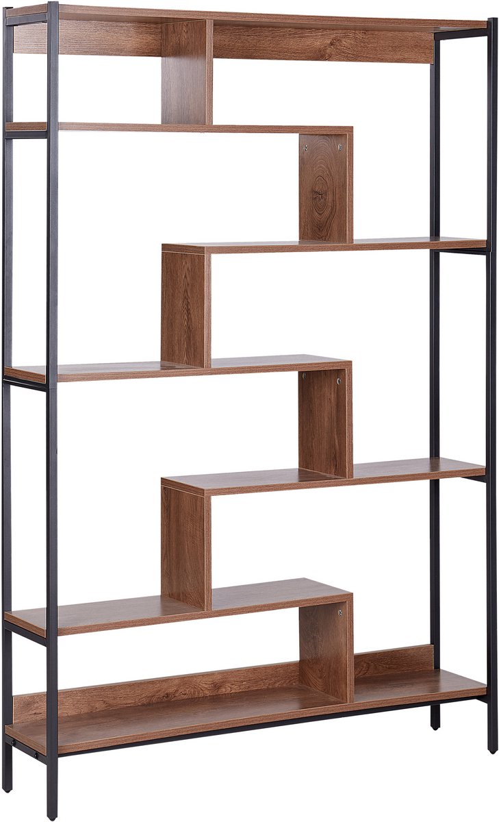 Beliani DAVEN - Boekenkast - Donkere houtkleur - MDF Bruin