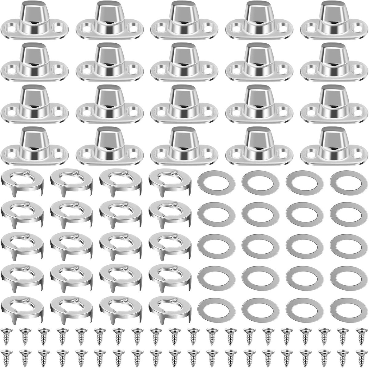 20 Sets Twist Lock for Oval Eyelets, Plane Eyelets Twist Lock Zinc Alloy with 40 Screws for Bags, Plane Mount - ShopVlot