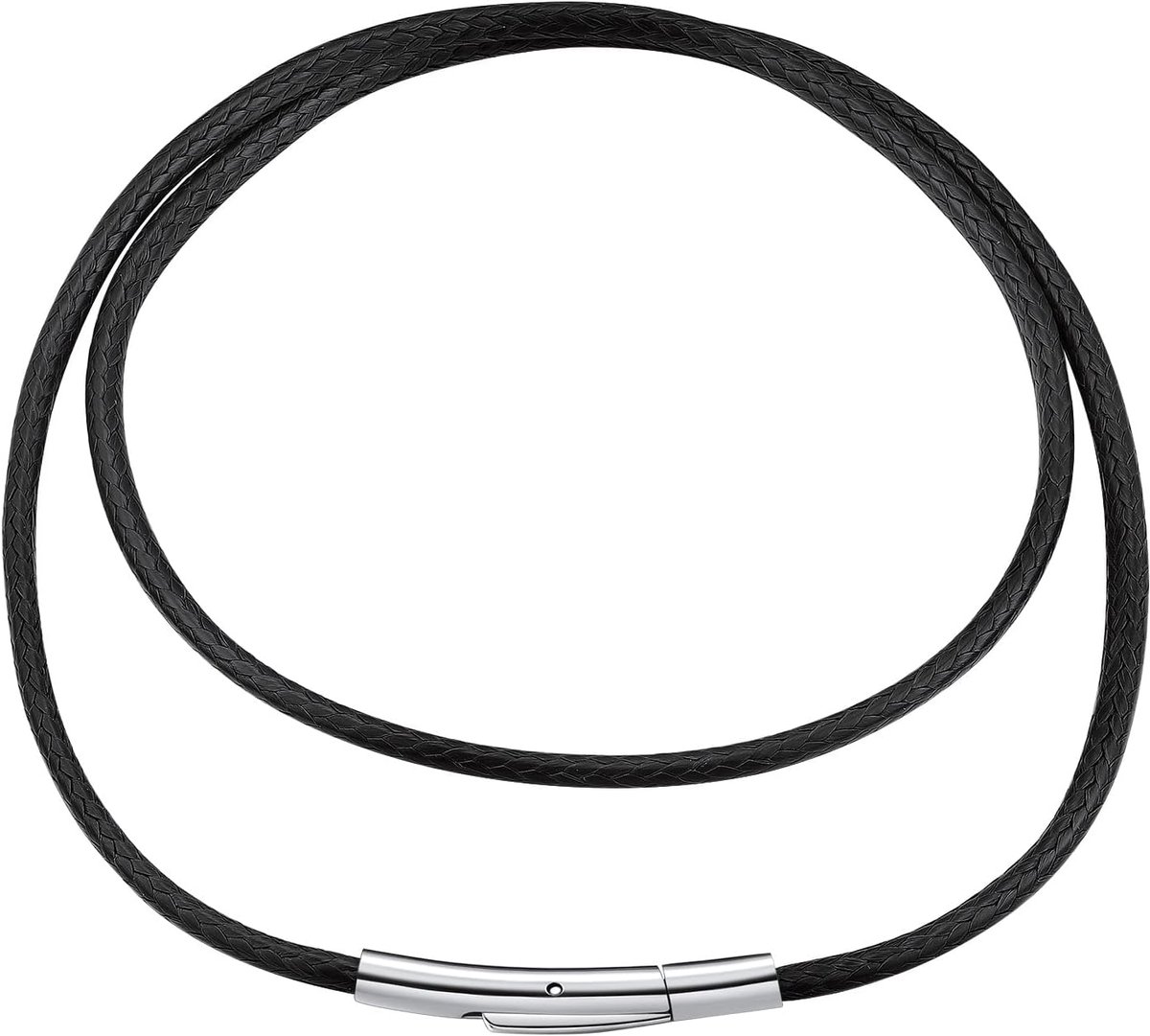 FindChic Leather Necklace, 2 mm/3 mm Wide, Leather Chain with Stainless Steel Clasp, Men's Necklace, 41 cm-76 cm - ShopVlot