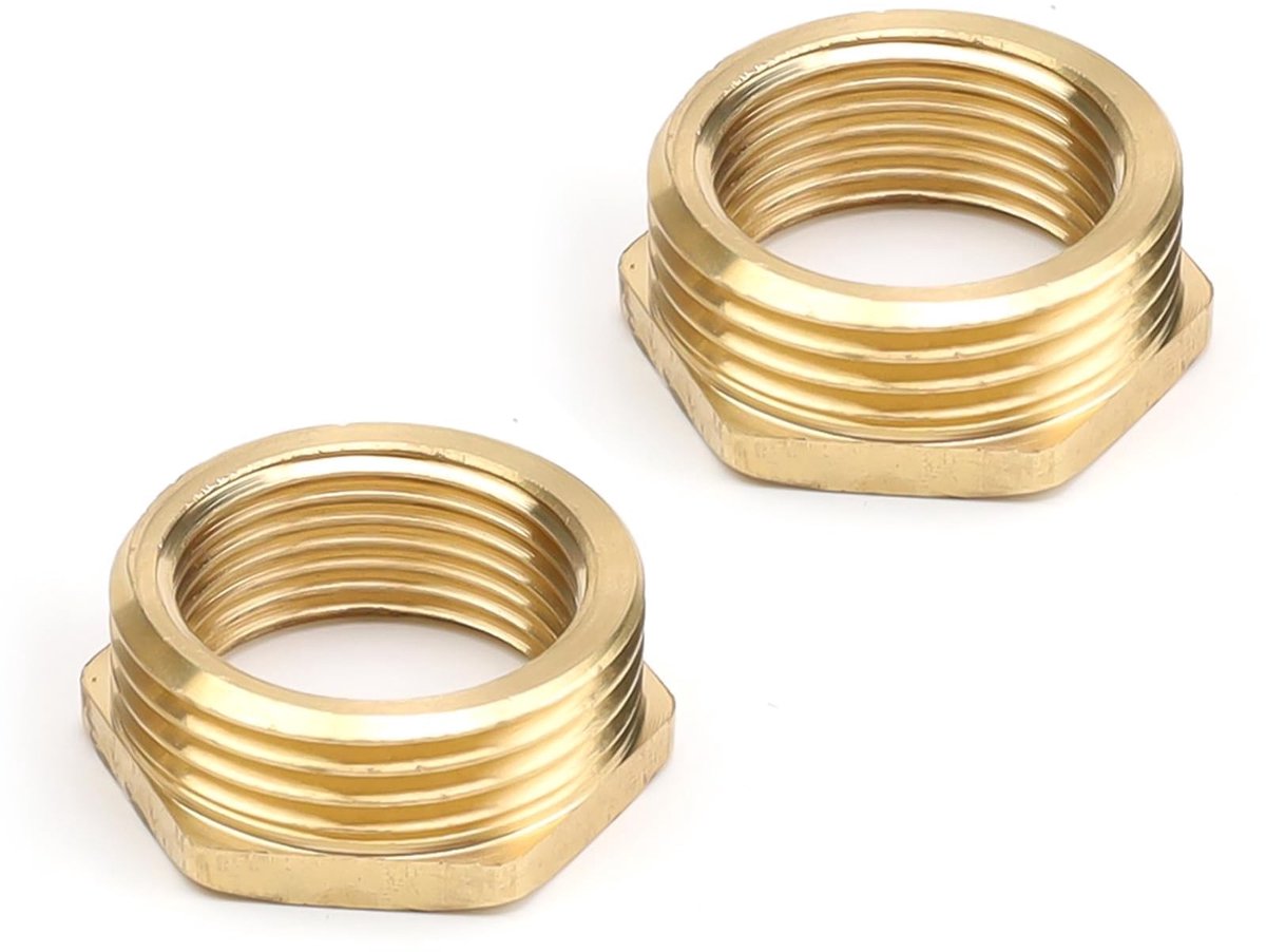 Solidchoice - 2 Stuks Messing Verloopstukken - Schroefdraadfitting voor Waterleidingen