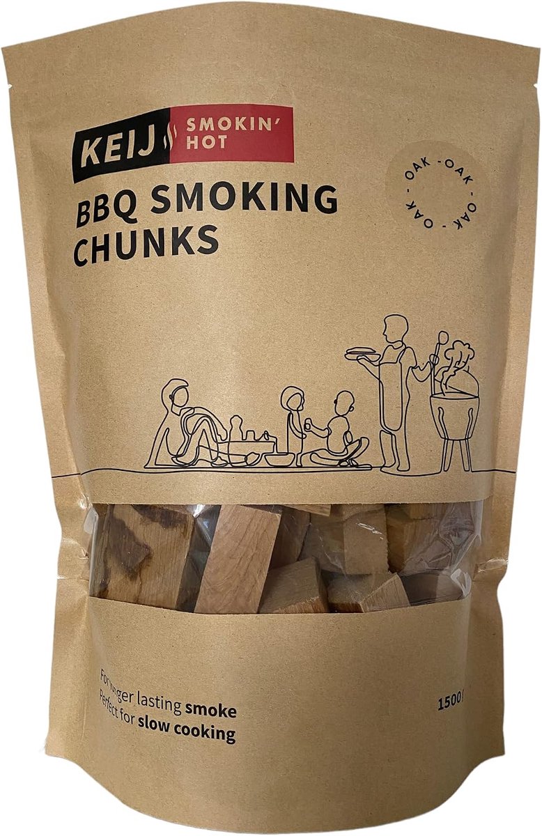 Rookhout Chunks Eik - 1500g - Natuurlijk rookmateriaal - Voor intensieve smaakbeleving - ShopVlot