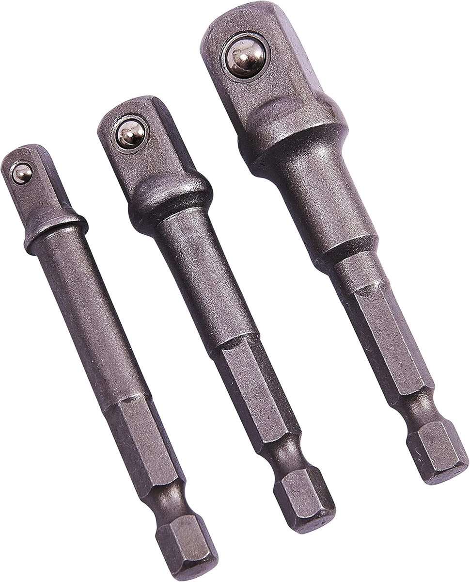 Socket driver set 3-delig - Hex extension adapters - Voor slagboormachines - Robuuste constructie - ShopVlot
