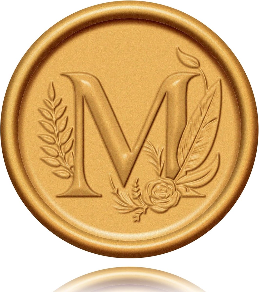 Waxseal Stickers Gouden Letter M - Zelfklevend - 20 Stuks - Perfect voor Cadeaus - ShopVlot