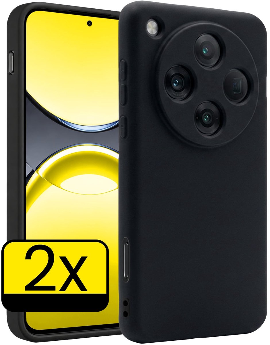 Hoesje - 2 Stuks - Geschikt voor OPPO Find X8 Pro - Sterk & Shockproof - Case Siliconen - Back Cover - Telefoon Hoes - Telefoonhoesjes - Zwart