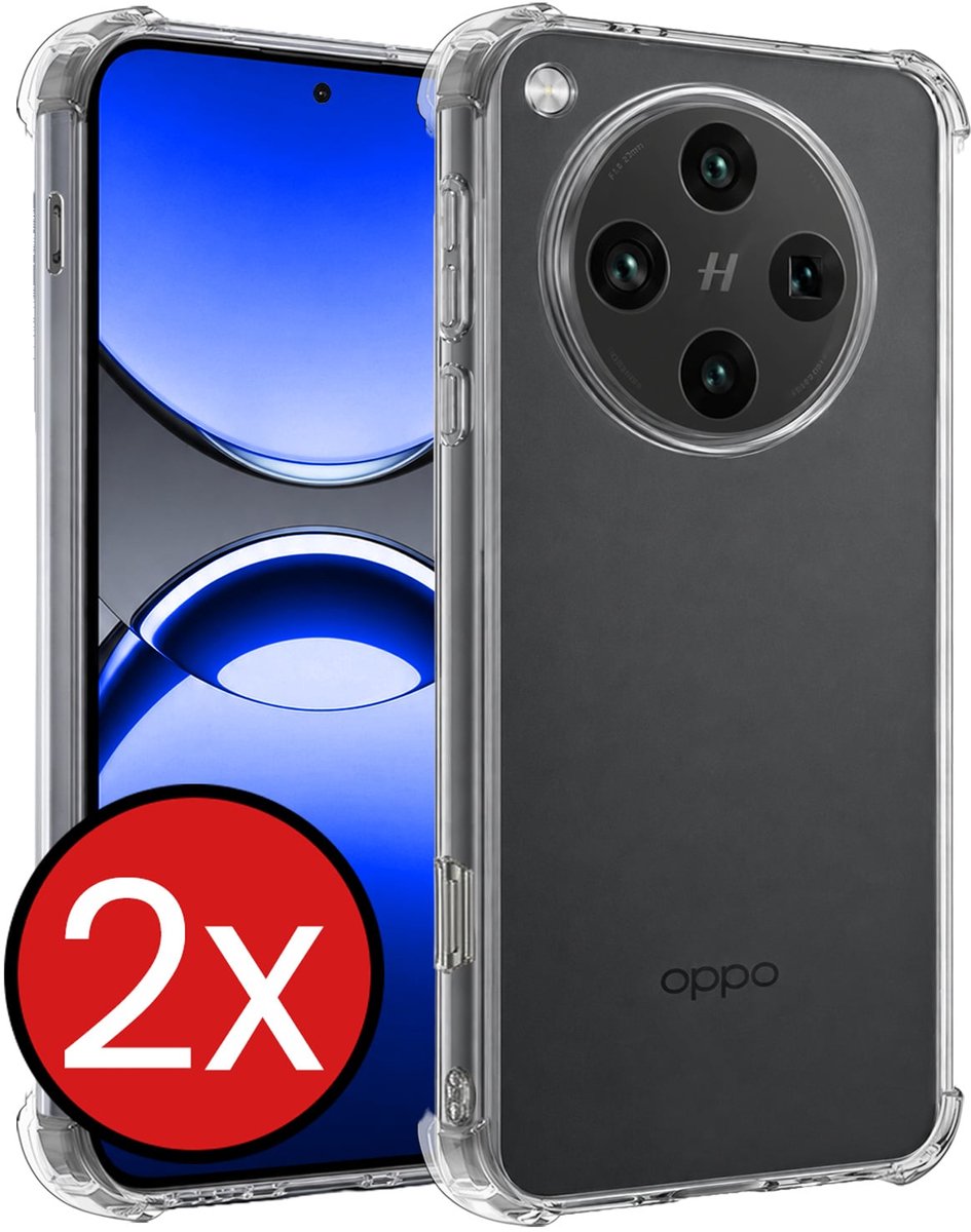 Hoesje - 2 Stuks - Geschikt voor OPPO Find X8 Pro - Sterk & Shockproof - Back Cover - Siliconen Case - Telefoon Hoes Shock Proof - Telefoonhoes - Transparant