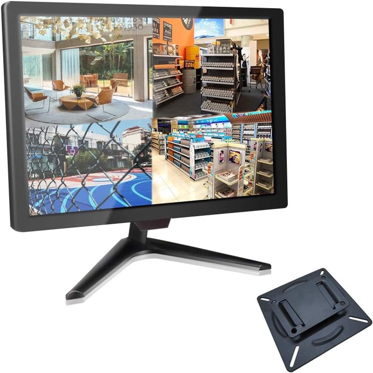 21.5" CCTV Monitor, 1080P HD Display 16:9 YPBPR/BNC/VGA/HDMI/Audio Pure Out, TFT LCD Security Screen for Home/Shop - ShopVlot