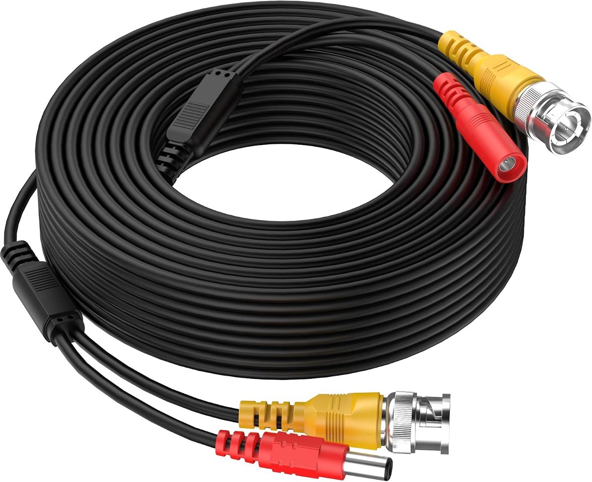 15m/50FT CCTV extension cable - 2-in-1 BNC video and power cable for home and commercial security - ShopVlot