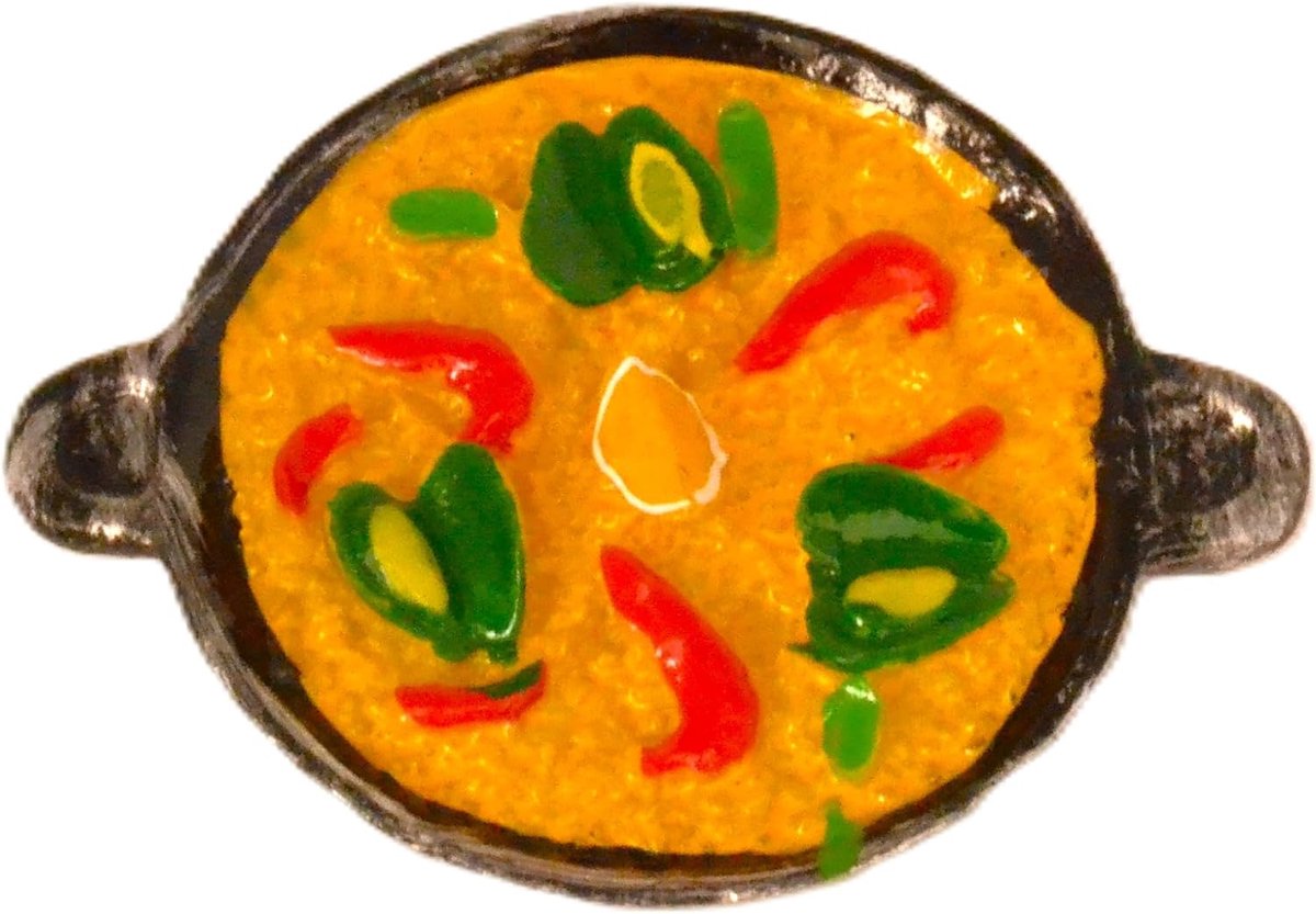Koelkastmagneet, 8 cm, paella de schaaldieren, schelpen, schelpen en garnalen, Serrano en Paella, waaiers Sevillana (1) - ShopVlot