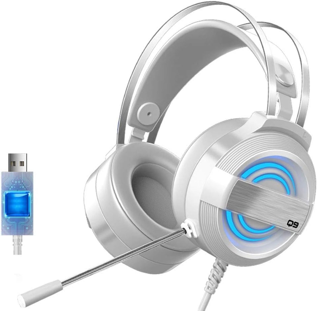 Head-mounted Gaming Headset with Microphone USB Corded Desktop Headset with Microphone - ShopVlot