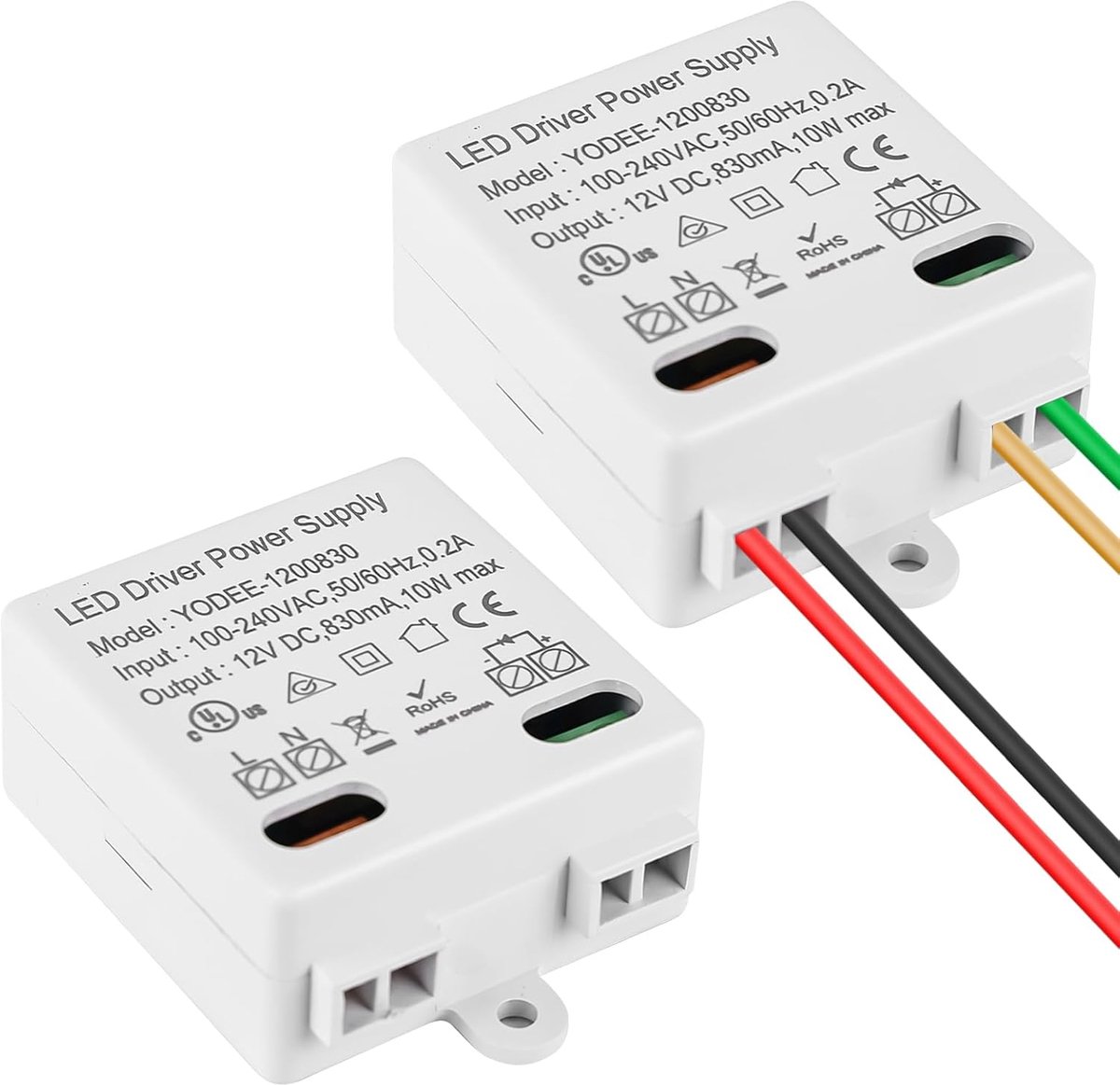 2pcs LED Transformer Mini 12V/DC: AC 230V to DC 12V 850mA Transformer, Mini Transformer, Mini Transformer for Lighting - ShopVlot