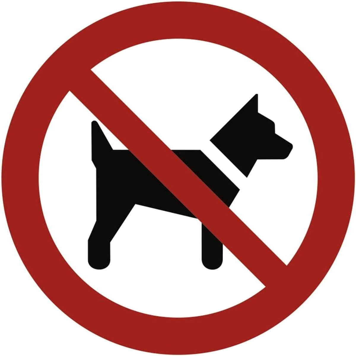 Board for dogs prohibited according to ASR A1.3 / DIN 7010 aluminium 20 cm Ø (ban on dogs, ban plate) weatherproof - ShopVlot