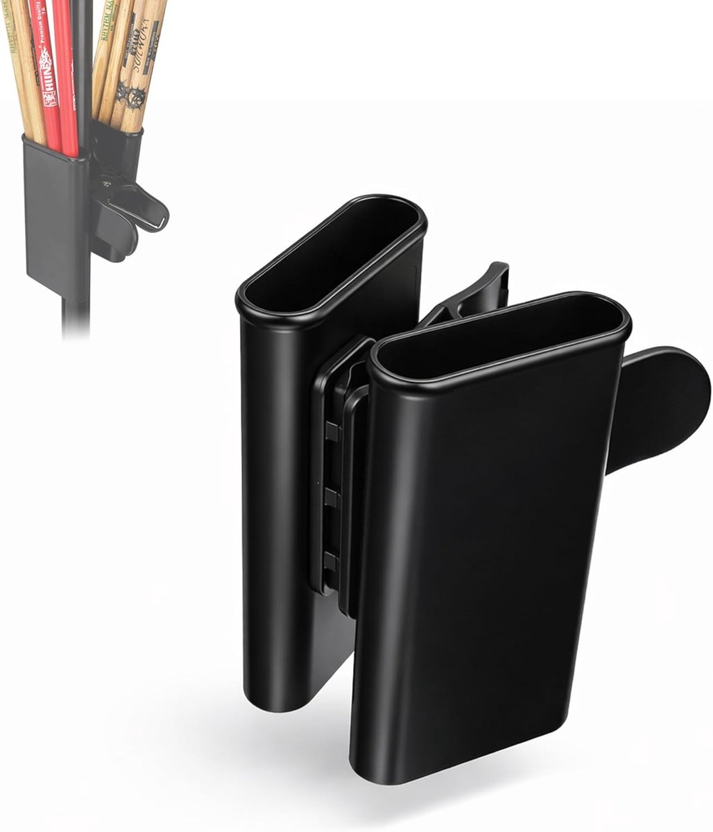 Musiin Opgewaardeerde Drumstick Dubbele Clip Houder, voor Drum Set Sticks, Maximaal 8 Drumsticks Capaciteit, Clip-On - ShopVlot