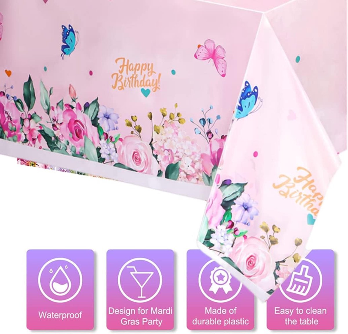 JPORSHU 4pcs Spring Butterfly Plastic Tablecloth, Butterfly Tablecloth Disposable, Butterfly Spring Theme Tablecloth - ShopVlot