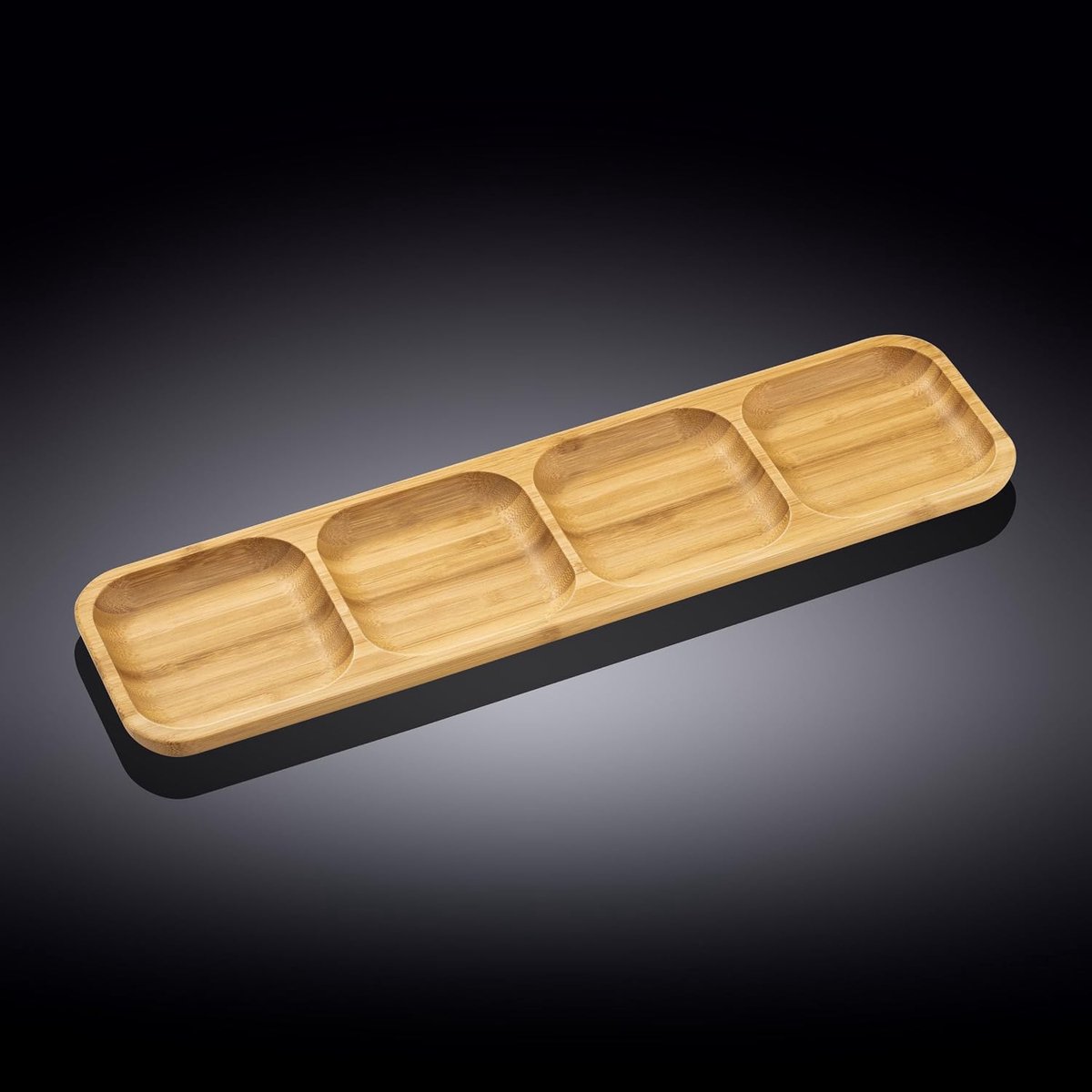 Wilmax WL-771225/A Divided Serving Bowl Made of Bamboo, 43 cm Long, 11.5 cm Wide - ShopVlot