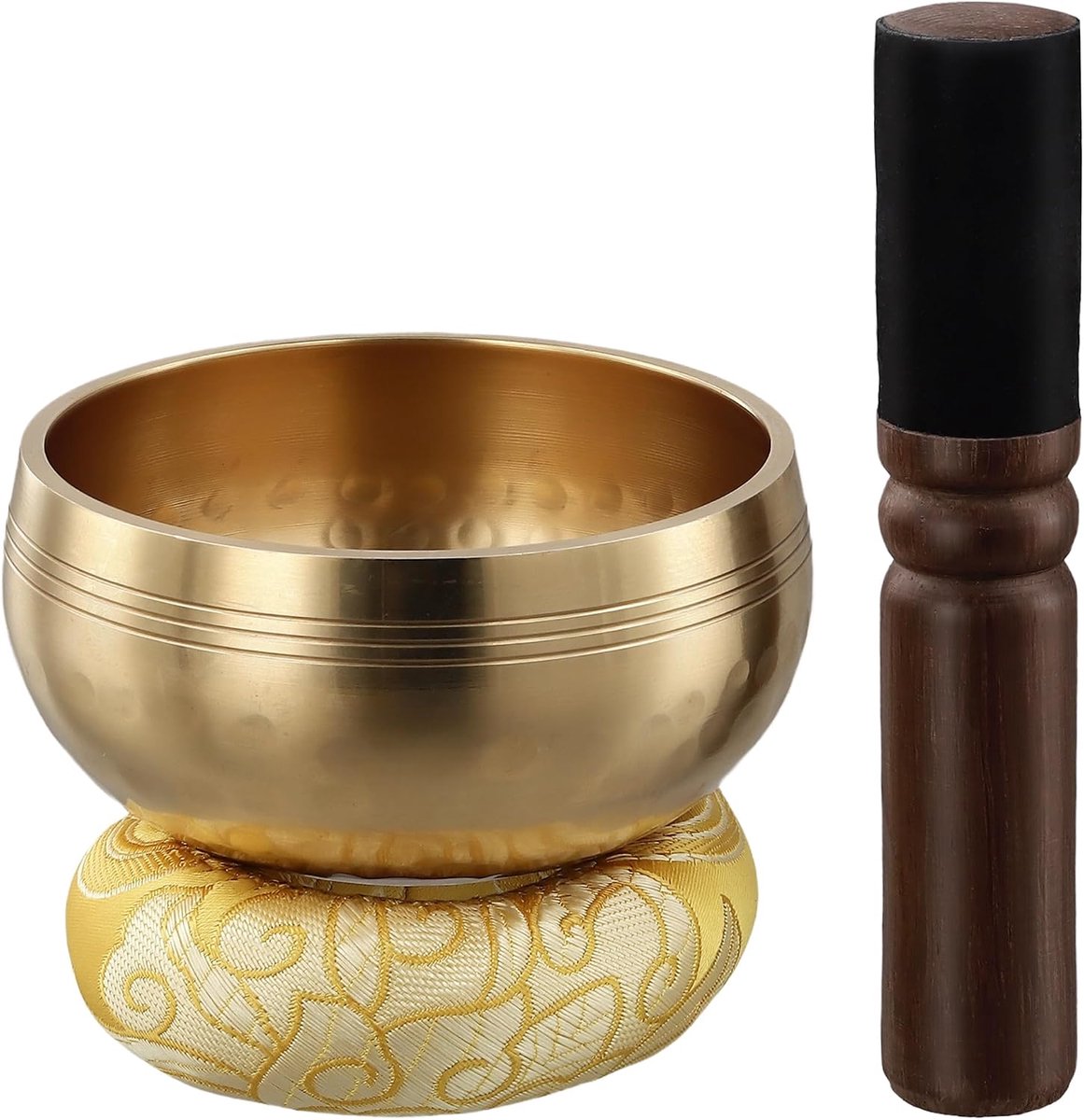 Klankschaal van 8 cm, kleine meditatie, klankschaal met kussen en klopper, meditatieschaal, klankschalenset voor - ShopVlot