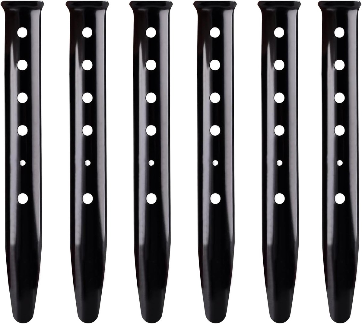 Azarxis Tent Pegs Ground Stakes Camping Heavy duty forged steel metal large hard ground Rocky cast iron 12 8 Inch with - ShopVlot