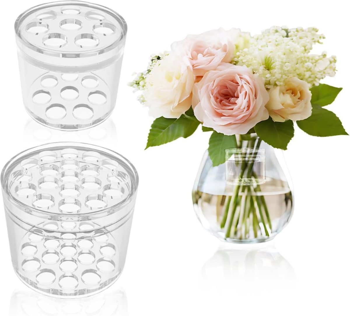 4 Pcs Spiral Vase Holder, Ikebana Spiral Rod Holder, Transparent Spiral Flower Set Frame, Bouquet Turner, Suitable for - ShopVlot