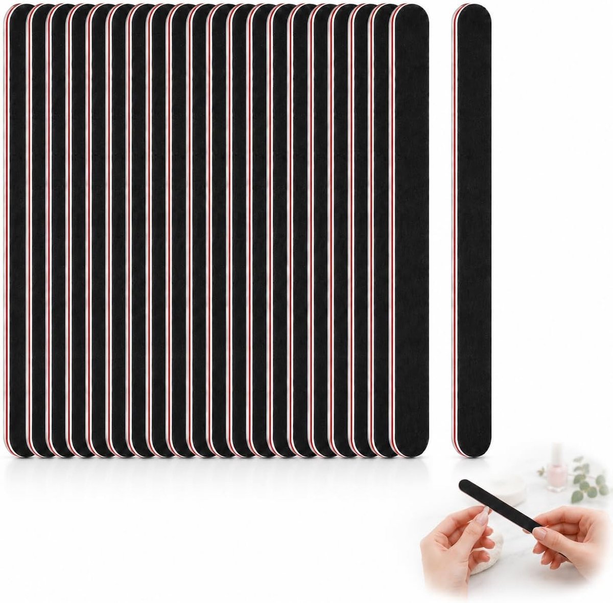 Complete Nagelvijlenset met 20 Dubbelzijdige Vijlen voor Natuurlijke en Gelnagels, Perfect voor Manicure en Pedicure
