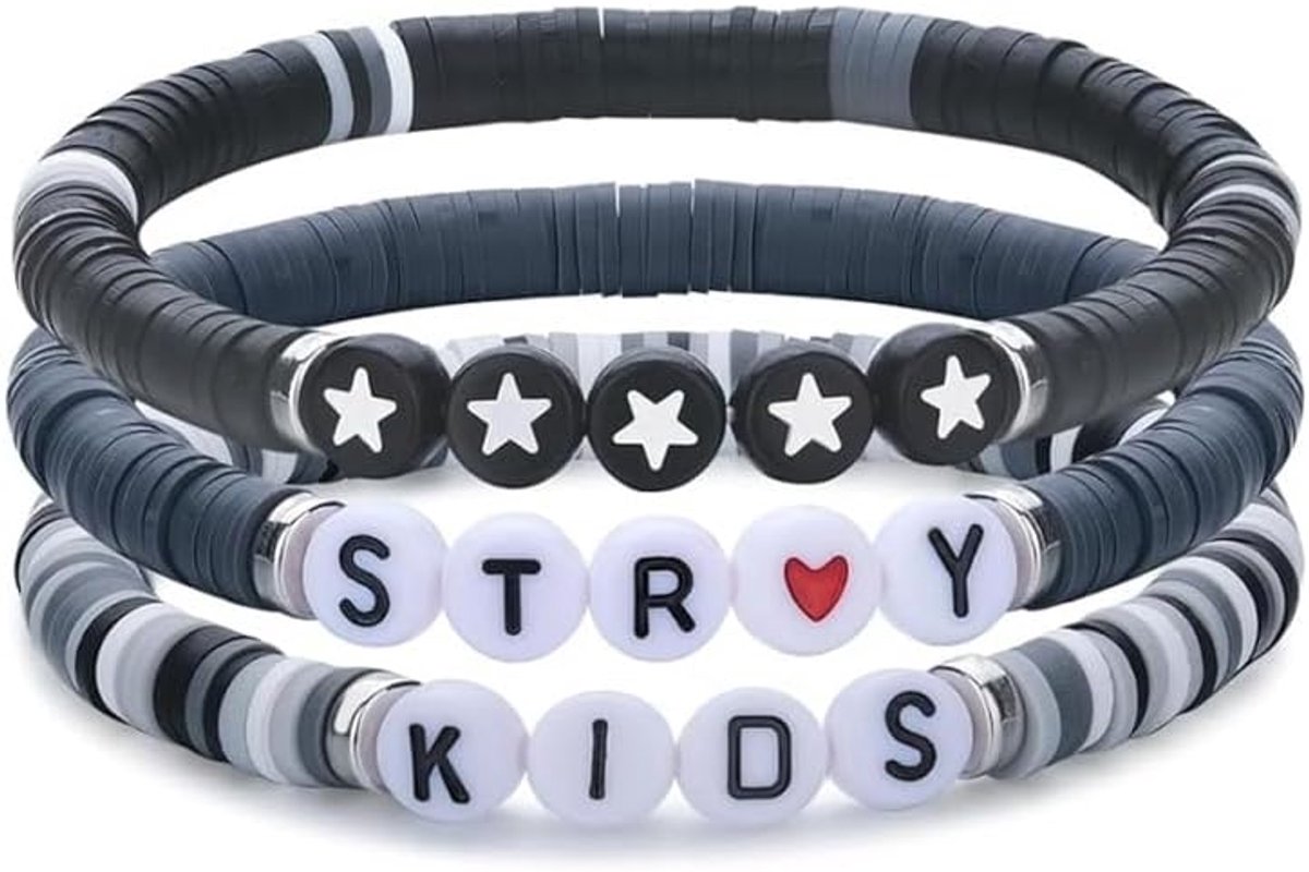 Stray Necklace Bracelet Set with 4 Acrylic Bracelets and 2 SKZ Photo Cards Kpop Gifts Essential Fan Item for Kpop Fans - ShopVlot