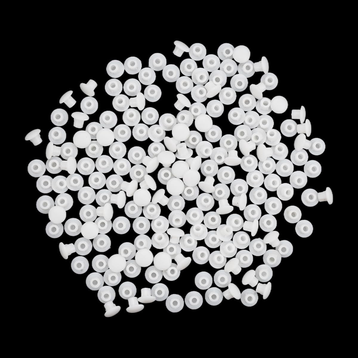 500 Stuks Plastic Gatenafdekkappen 5mm | Gatenpluggen voor Meubels, Witte Afdekkappen, Blind Caps voor Schroeven