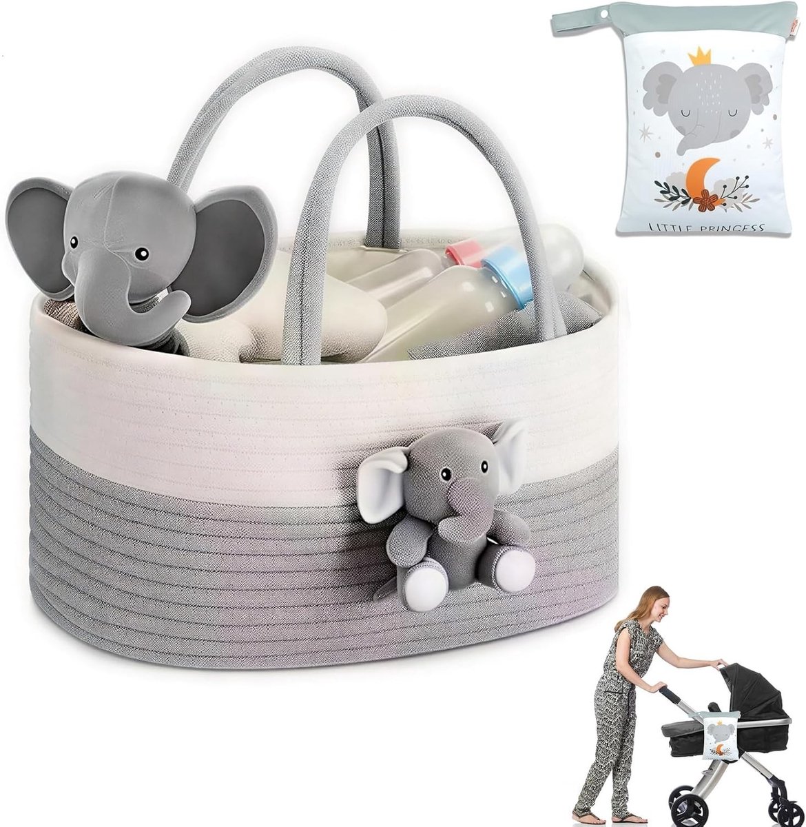 Multifunctionele Luiertas Organizer, Draagbare Opbergmand voor Verschoontafel, Ideaal voor Baby Shower Cadeaus en Luiers