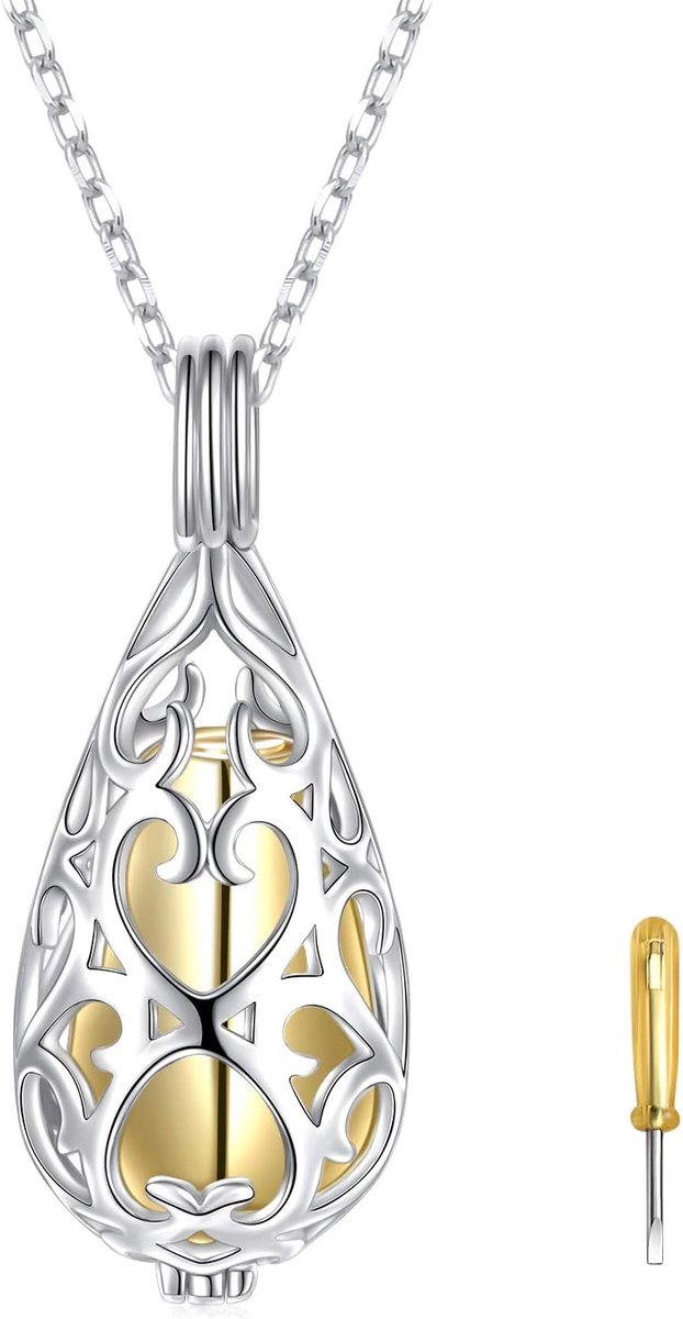 Crematiejuweel voor as 13mm x 26.5mm - 925 Sterling Zilver - Urn Ketting - Herinnering voor Huisdier of Persoon - ShopVlot