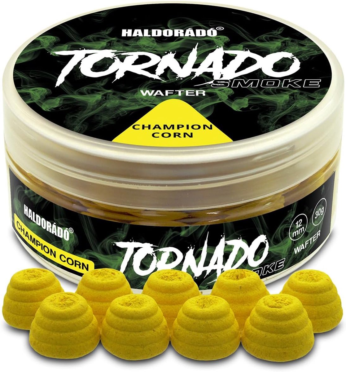 Karperaas Haldorado Tornado Smoke Wafter 12mm - Champion Corn Smaak - Uitstekende drijfvermogen - ShopVlot