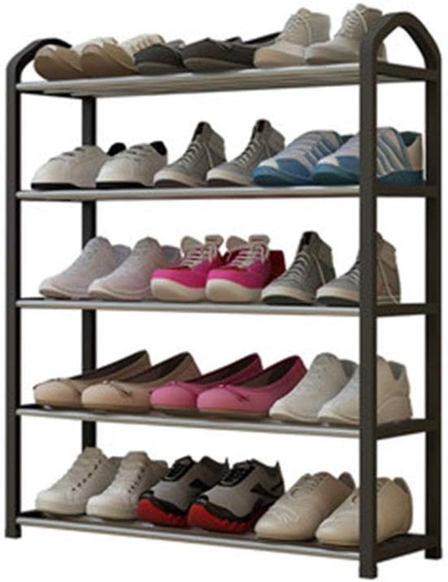 Schoenenrek 5-laags - Stapelbaar - Duurzaam kunststof - Geschikt voor 15 paar schoenen - ShopVlot