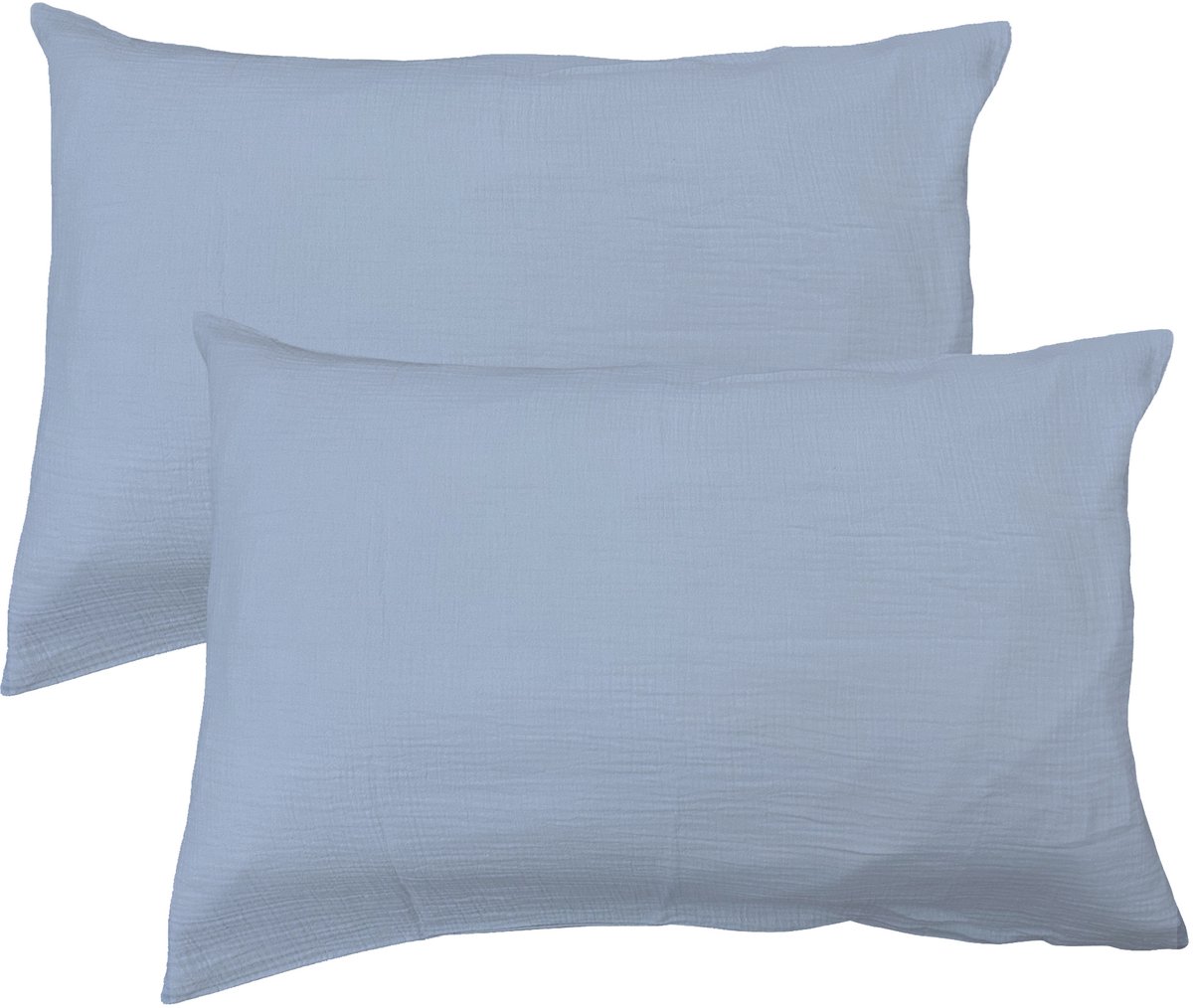 Matt & Rose Set Kussenslopen - Bleu Horizon - (2x) 50 x 70 cm - Blauw - Mousseline Katoen