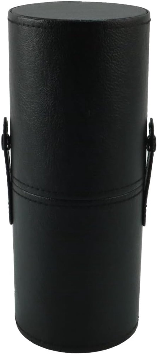 Make-up kwastenhouder groot - leren reistas - zwart - ideaal voor onderweg - ShopVlot