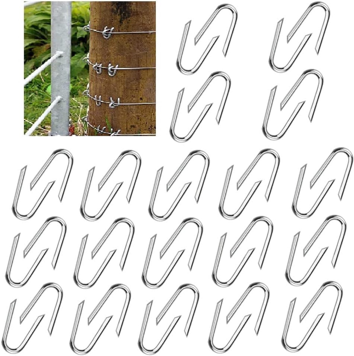 U-klemmen 20 x 1,3 mm - verzinkt - scherpe nagels - ideaal voor omheining en netten - ShopVlot