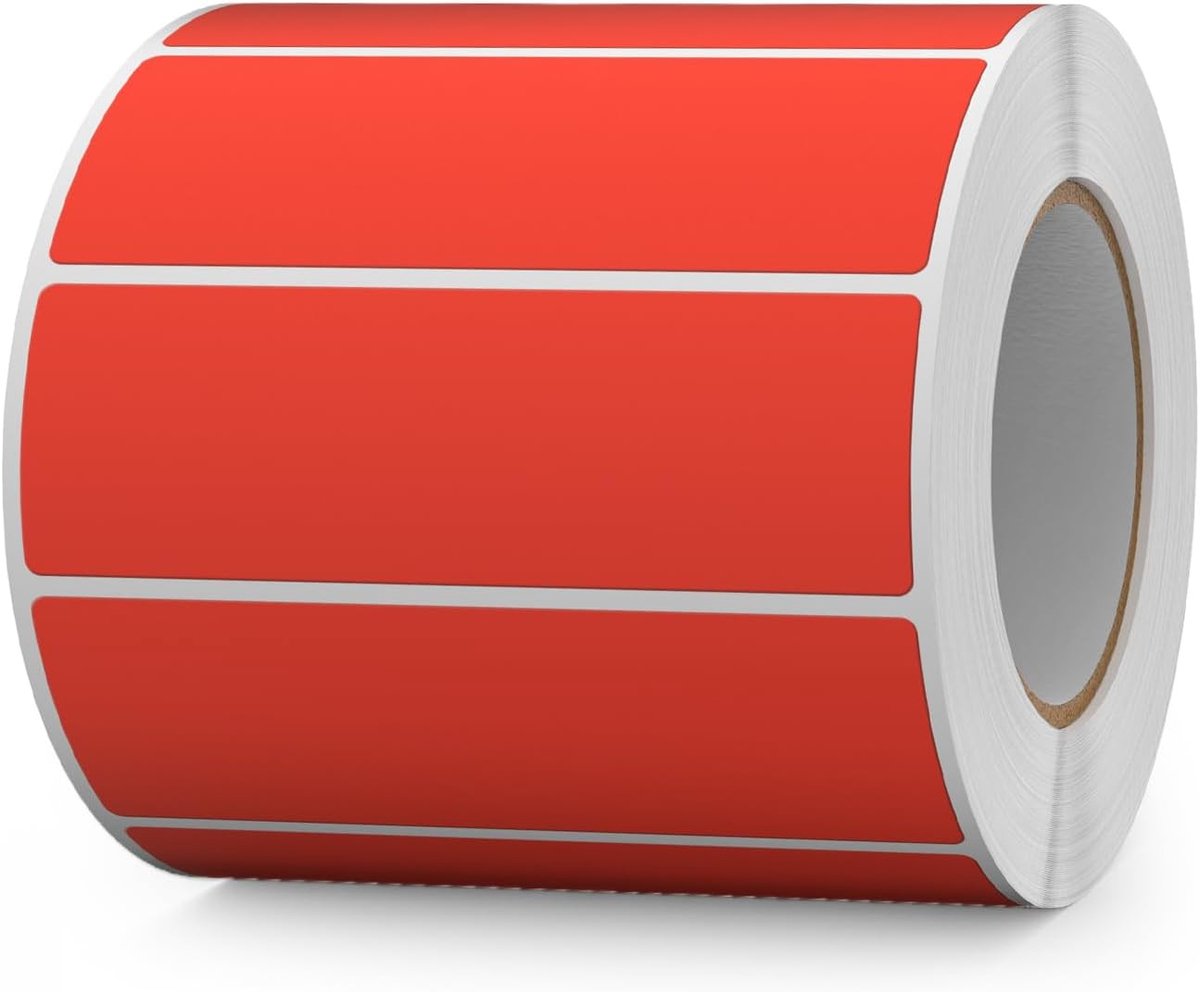 Sticker 76 × 25 mm rood - zelfklevend - waterbestendig - ideaal voor labelen - ShopVlot