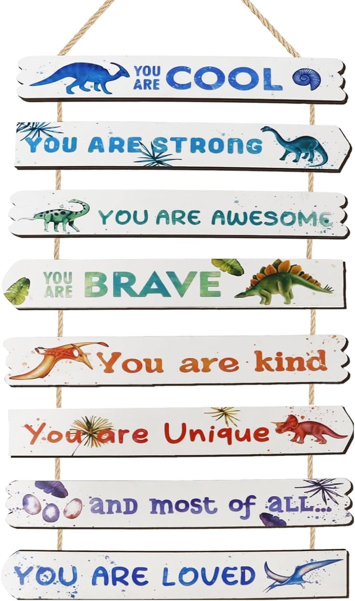 Houten Deurschild Dinosaurus - Kinderkamer Decoratie - Inspirerende Citaten - Perfect voor Baby- en Jongenskamer - ShopVlot