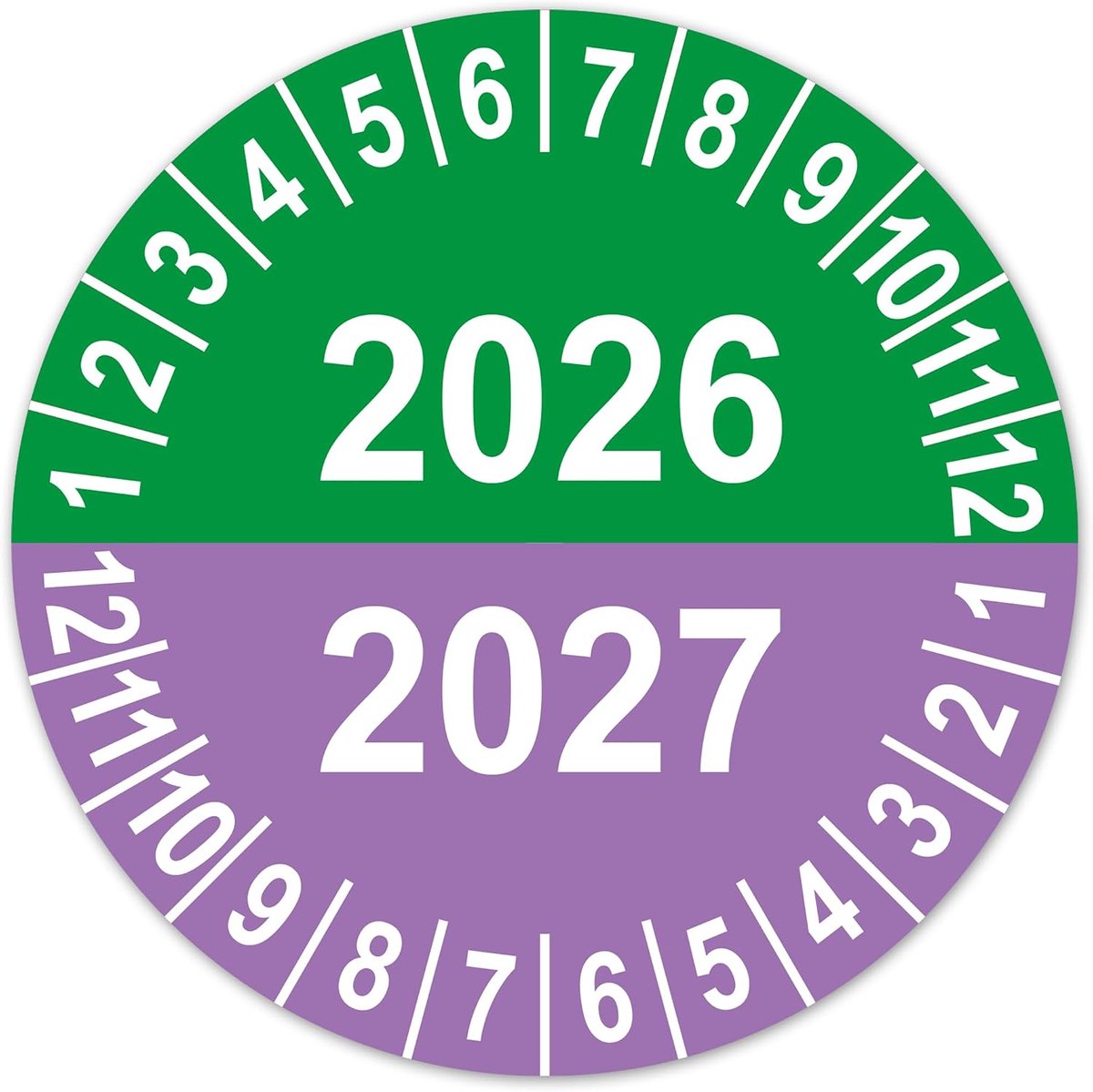 Teststickers 2025 + 2026 - zelfklevend vinyl - multi-jaar controle stickers - snelle identificatie van apparatuur - ShopVlot