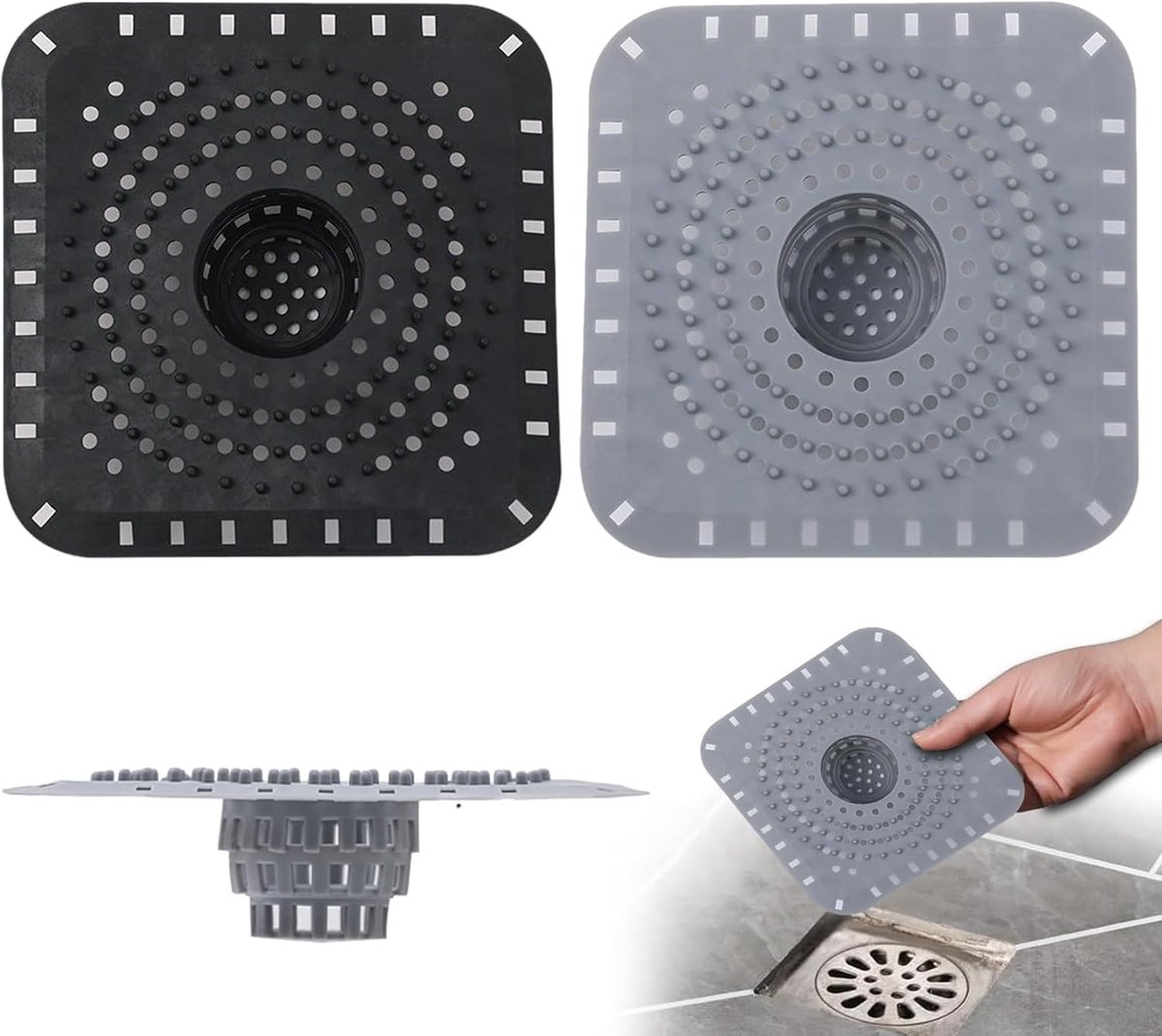 Afvoerzeef 13 cm - Siliconen haarvanger met zuignap - Universele afvoerverdediging - Bescherming tegen haar en geuren - ShopVlot